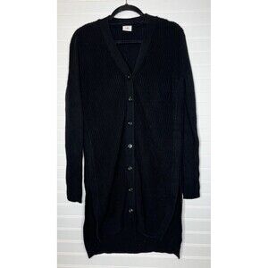 Cabi 3715 Madison Cardigan Size Small Black Knit Duster Button Long Chunky
